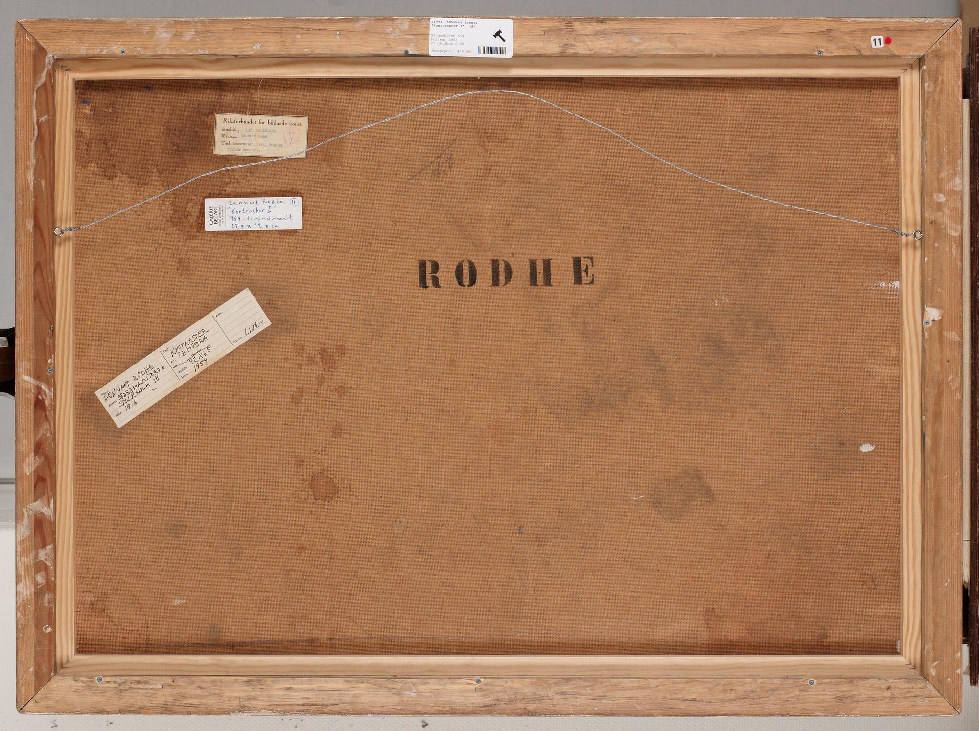Lennart Rodhe, "Kontraster I".