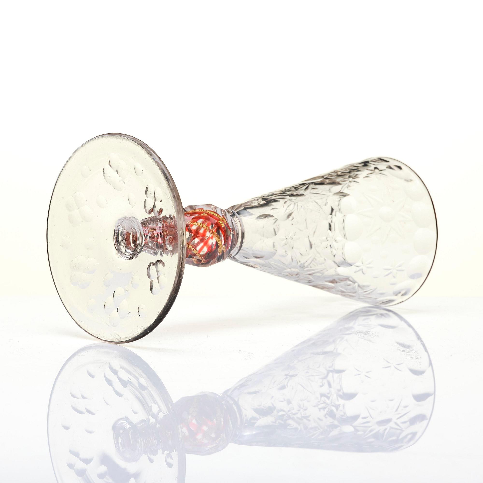 A German cut glass goblet, 18th century.