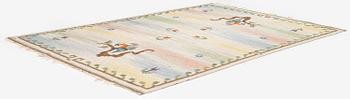 Carl Dangel, rug, "The Parrot" flat weave, c. 295 x 200 cm, signed CD.
