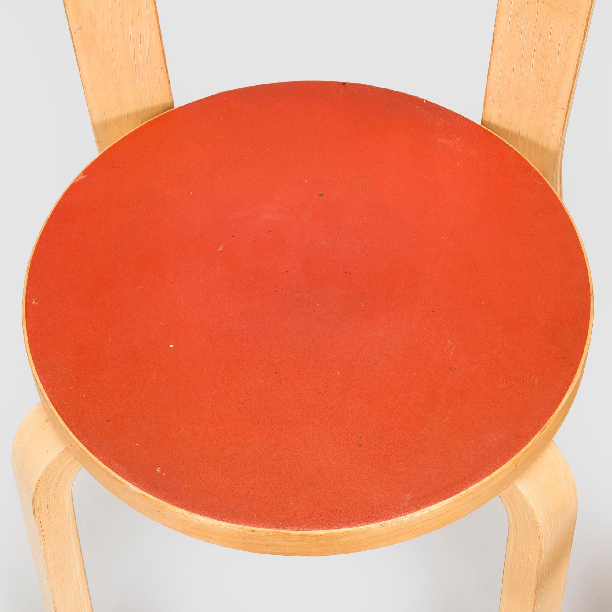 Alvar Aalto, tuoleja, 2 kpl, malli 66, O.Y. Huonekalu- ja Rakennustyötehdas A.B, 1957.