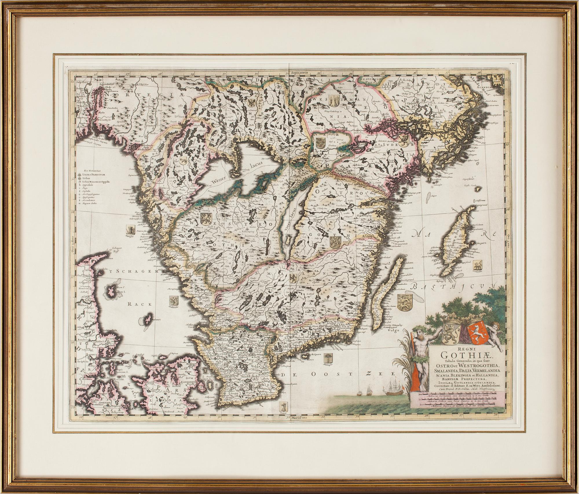 KARTA, efter Frederick de Witt, Amsterdam, 1600/1700-tal.