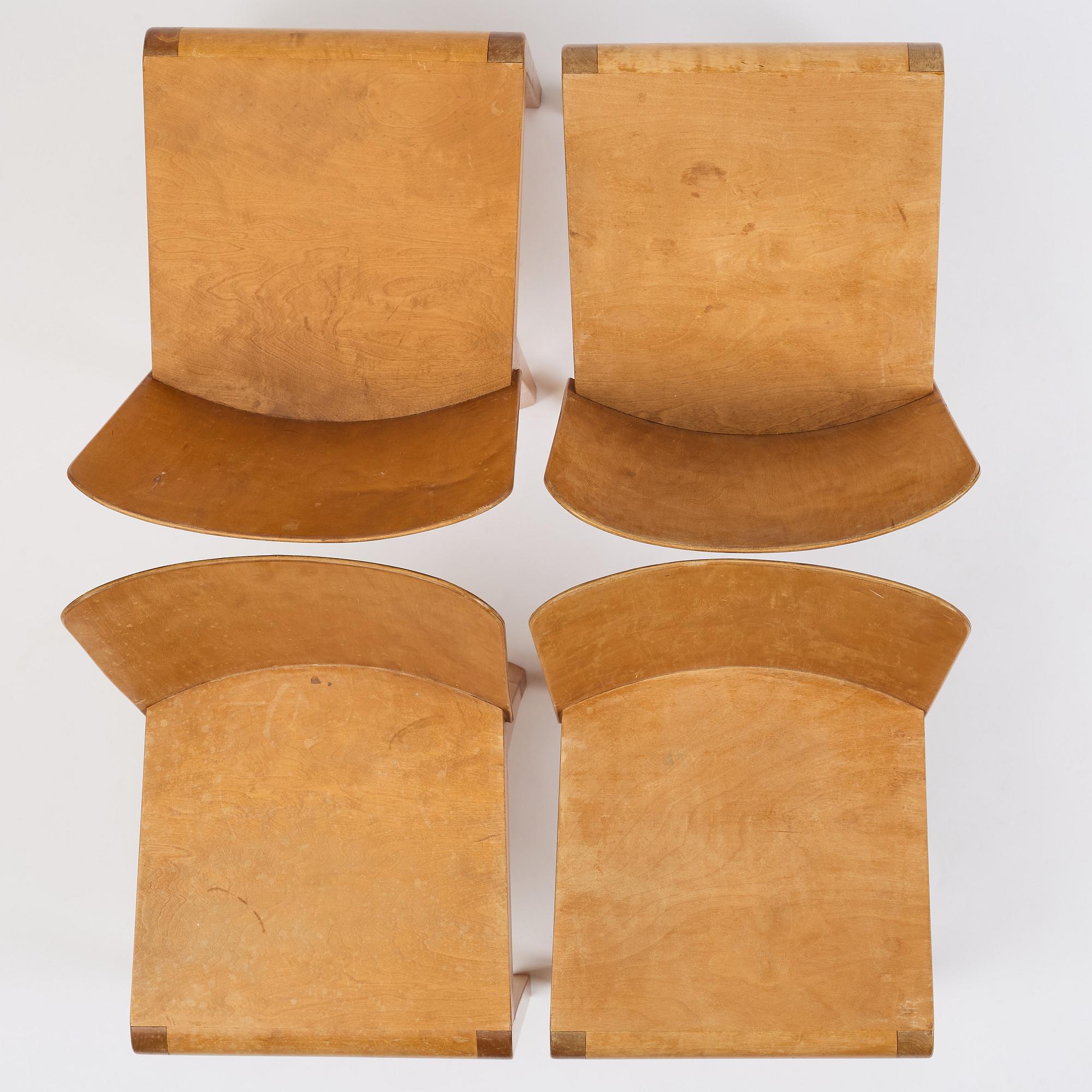 Swedish Modern, a set of four chairs, 1930s.