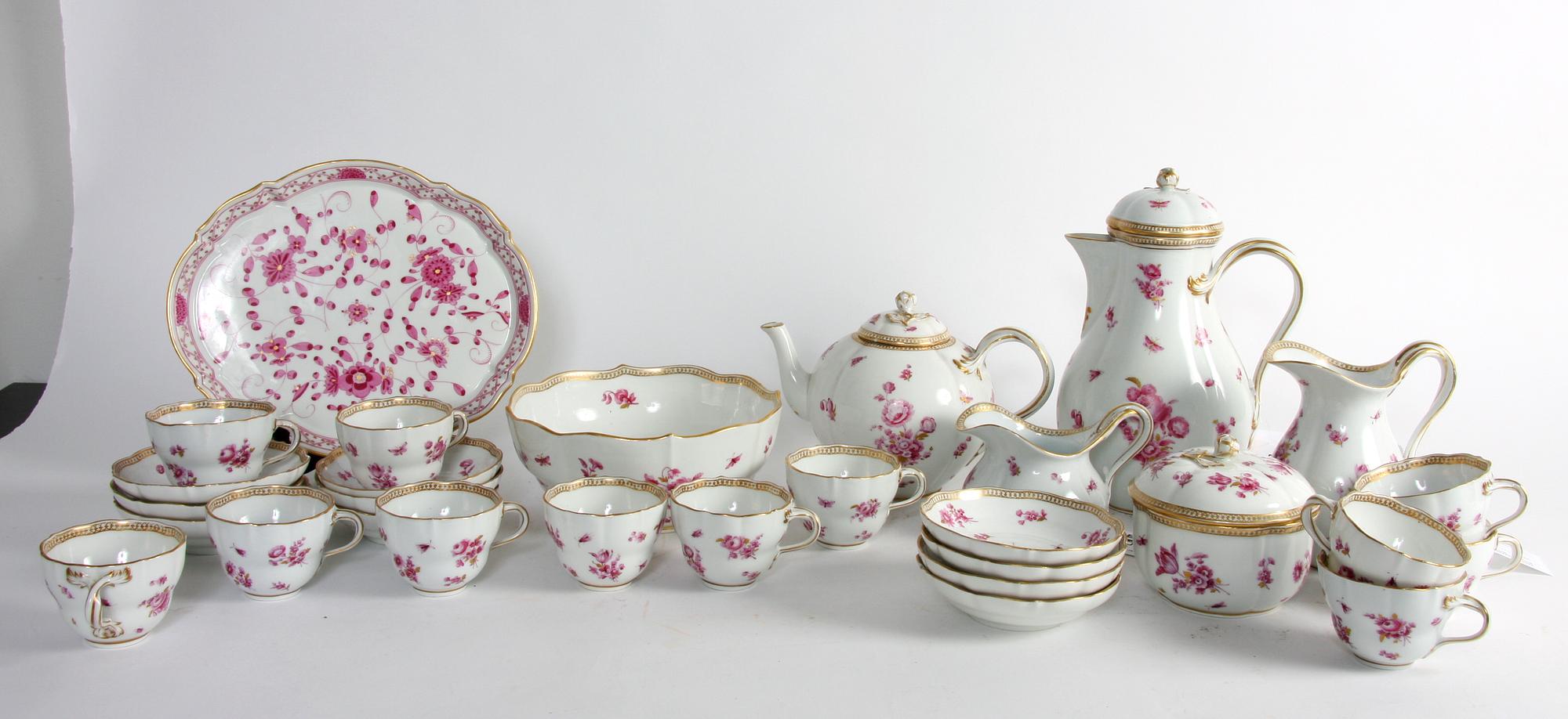 KAFFESERVIS, 17 delar, porslin, Meissen.