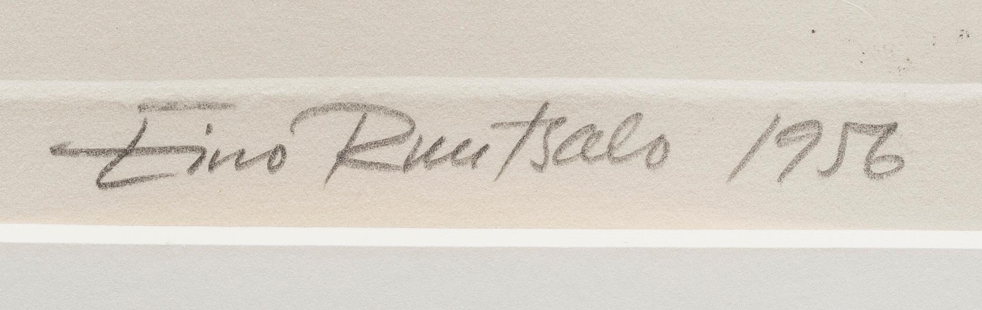 EINO RUUTSALO, etsning, signerad, daterad 1956 och numrerad 3/15. Konstnärens avdrag.