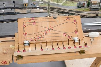 MÄRKLINBANA MED MÄRKLINTÅG. Bland annat tågset Märklin H0 28703. 1900-talets andra hälft.