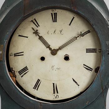 A Swedish longcase clock, dated 1828.