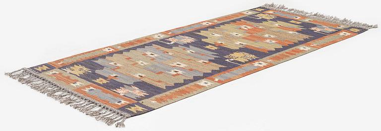 Märta Måås-Fjetterström, a carpet, 'Tolvbladsmattan', flat weave, c. 205 x 95 cm, signed MMF.
