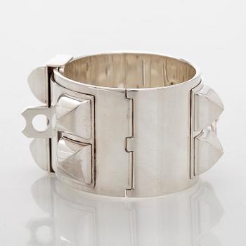 Hermès, a sterling silver 'Collier de Chien' bracelet.