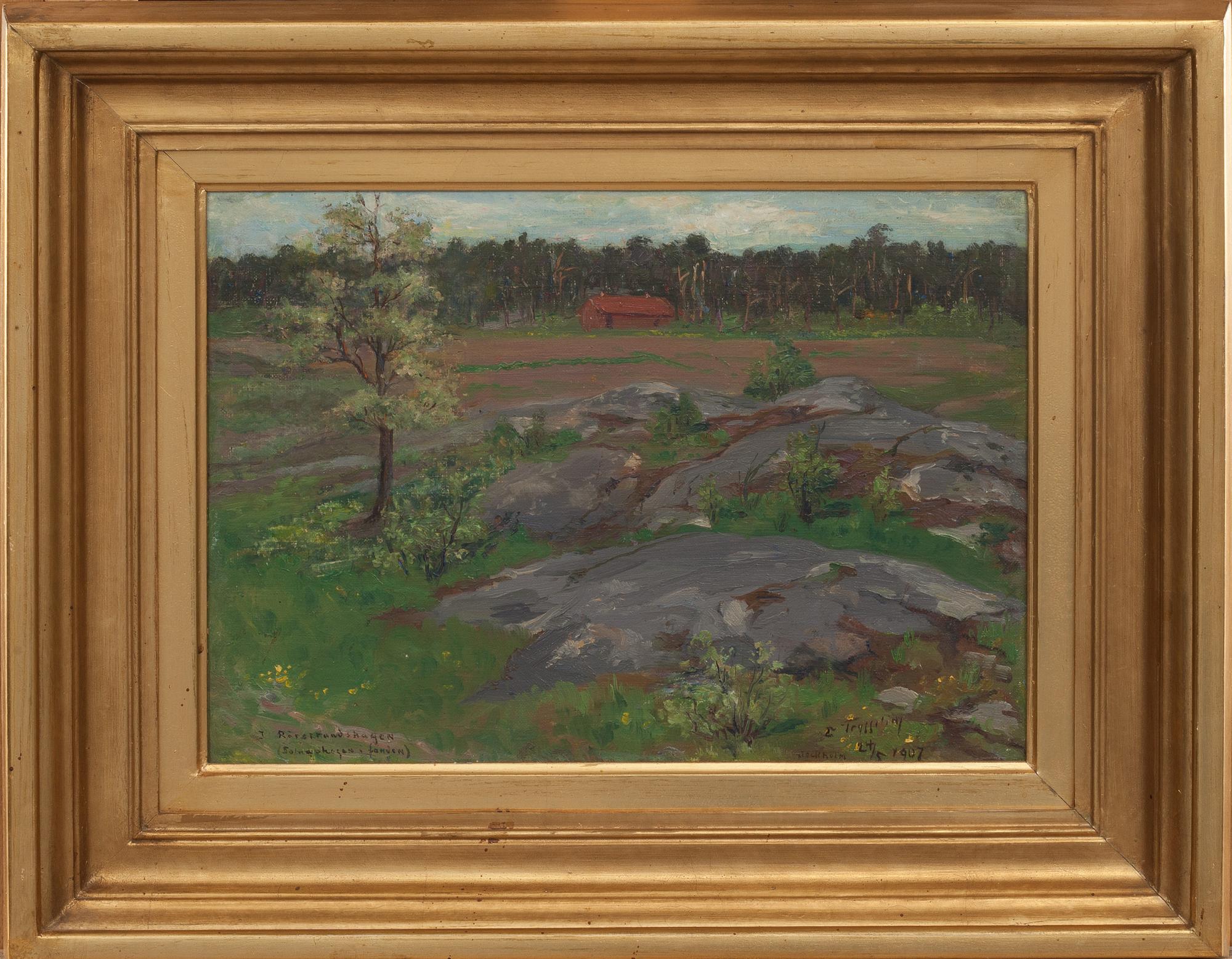 ERIK TRYGGELIN, olja på pannå, signerad och daterad, 1907.