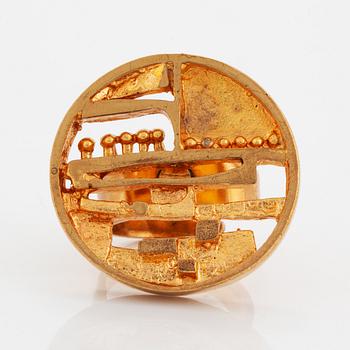 A ring by Jorma Laine gilded bronze.