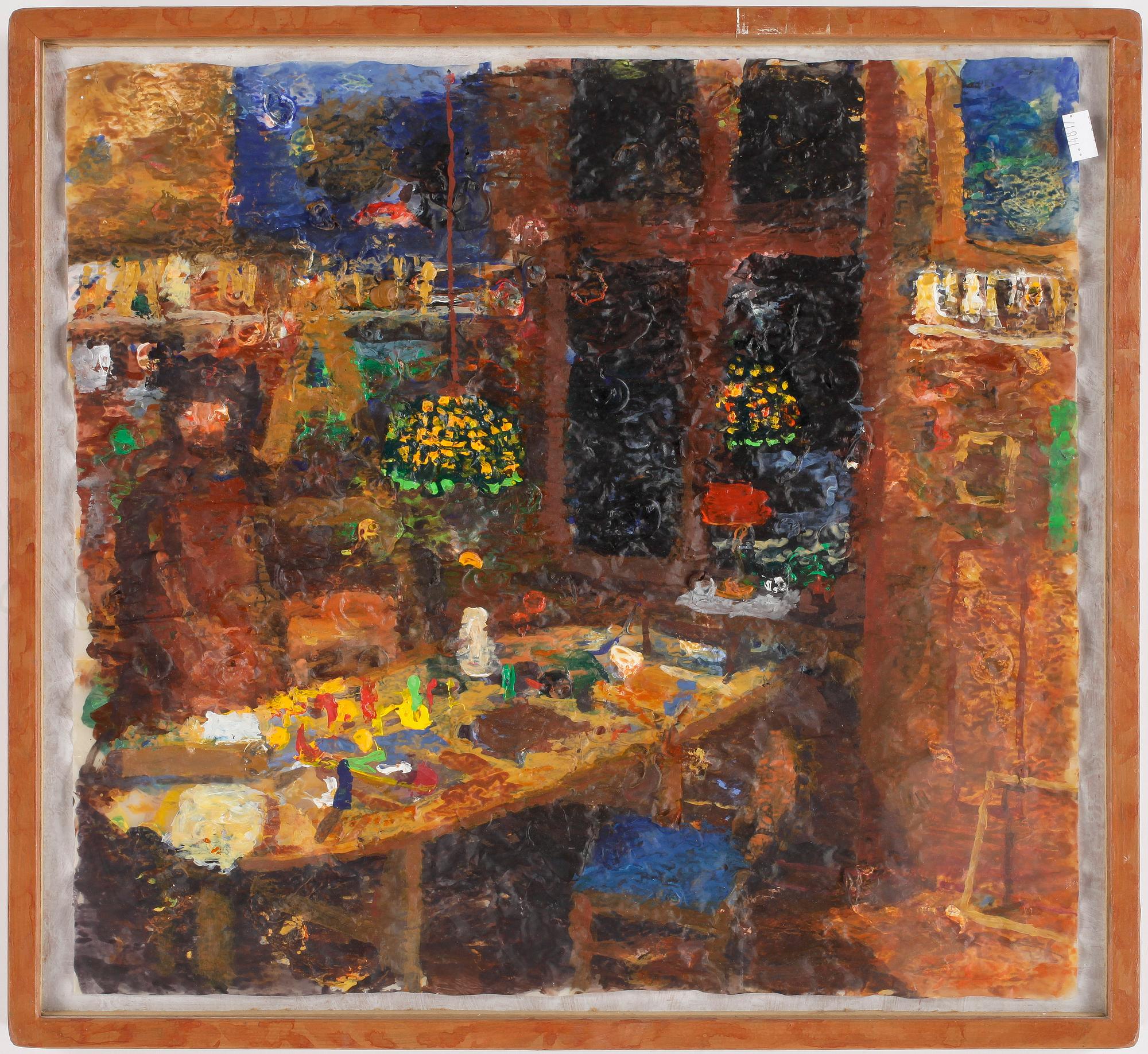 BO LARSSON, olja på smörpapper, ej signerad.