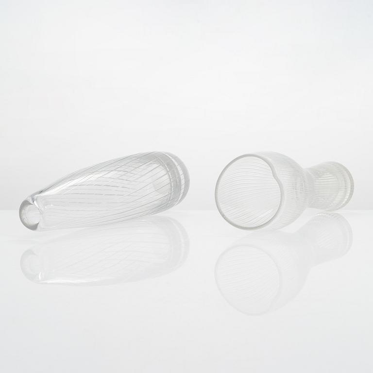 Tapio Wirkkala, 2 vaser, signerade Tapio Wirkkala, Iittala.