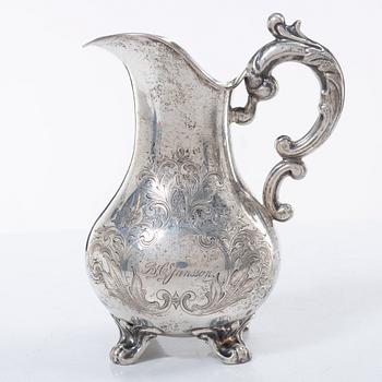 Frans Holm, coffee pot and cream jug, silver, Vadstena, 1877-79.