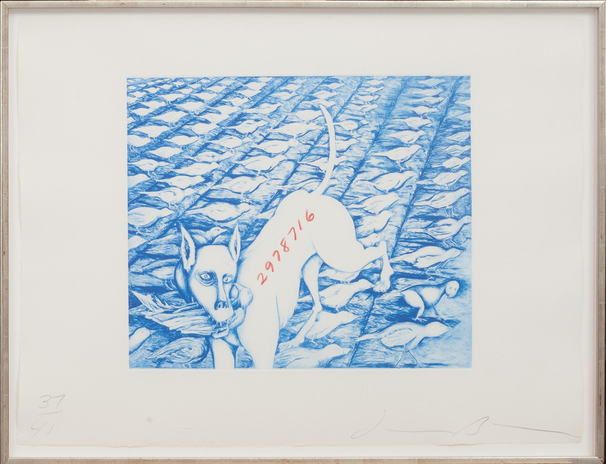 JONATHAN BOROFSKY, färgserigrafier, 2 st, signerad o numrerad.