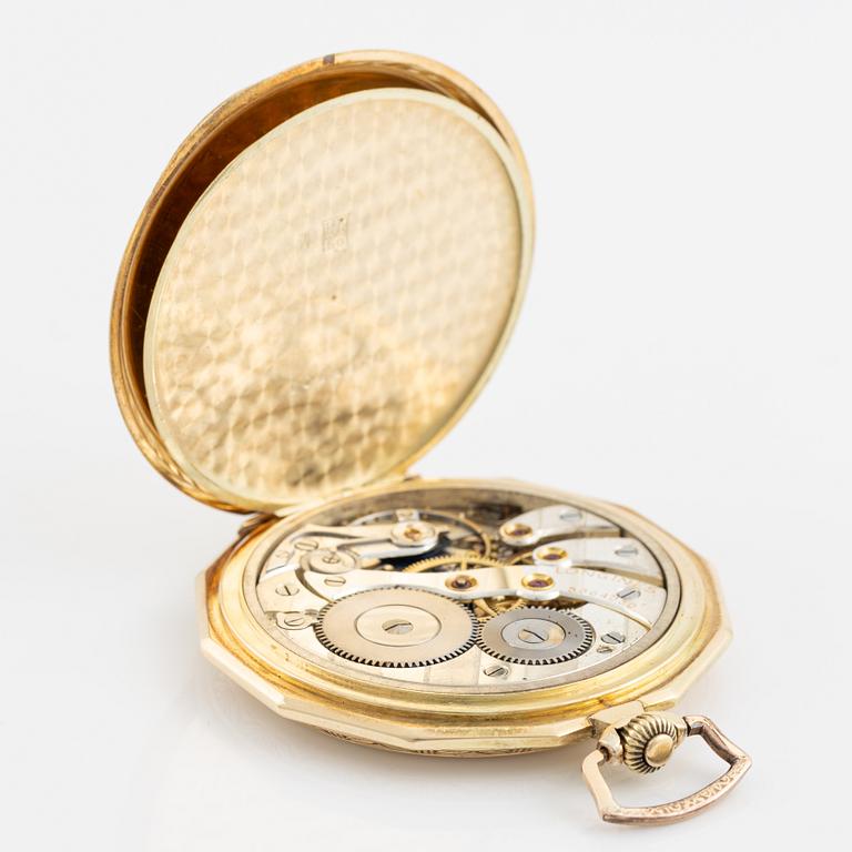 Longines 14K gold. pocket watch, 50 mm.