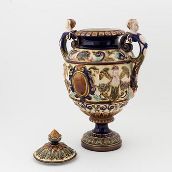 A large maiolica urn from Rörstrand, circa 1900.