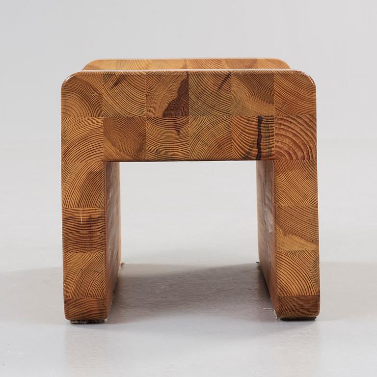 An Axel Einar Hjorth stained pine stool, probably 'Utö', Nordiska Kompaniet Sweden 1930's.