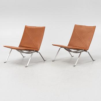 Poul Kjaerholm, fåtöljer, ett par, "PK 22", Fritz Hansen, Danmark, 1998.