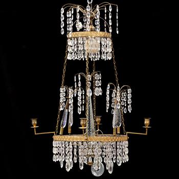 A gustavian style chandelier, circa 1900.
