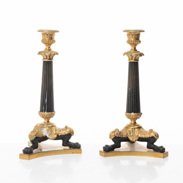 Candelabra, a pair. Late Empire style, late 19th century.