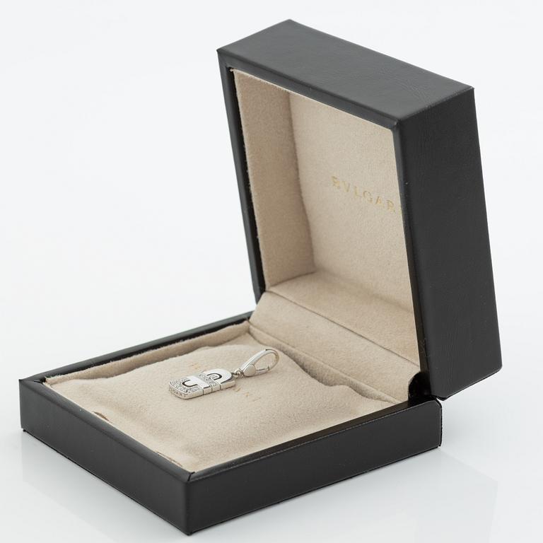 Bulgari hänge/berlock 18K vitguld vitguld med runda briljantslipade diamanter "Parentesi".