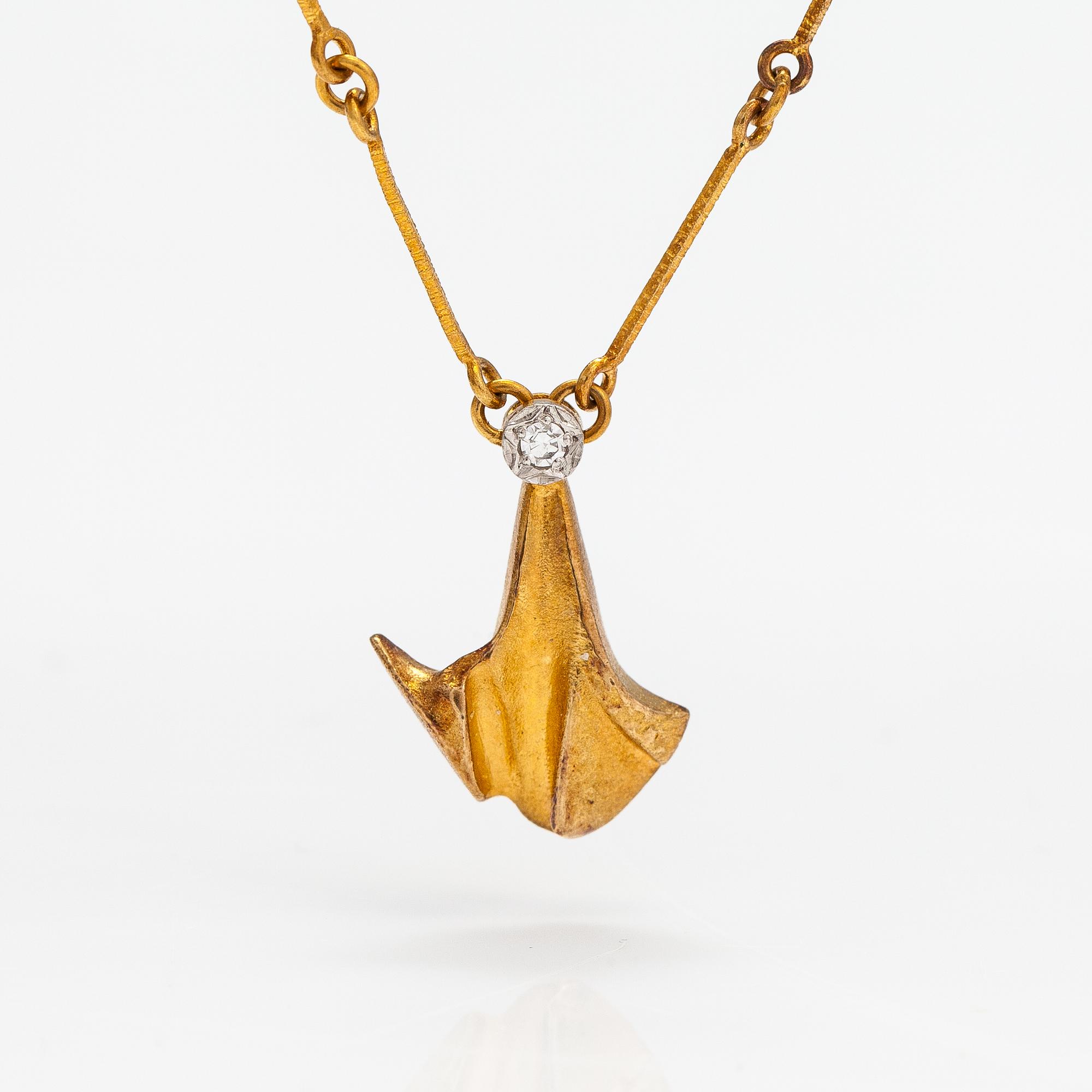 Björn Weckström, Kaulakoru "Hermonie", 18K kultaa, timantti n. 0.02 ct. Lapponia 1979.