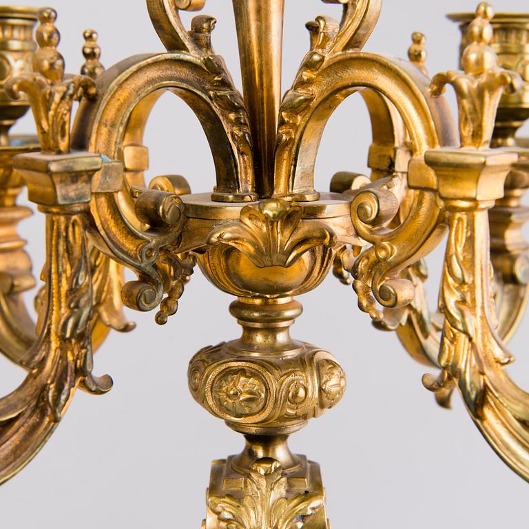 A pair of bronze candelabra from the latter half of the 19th Century.