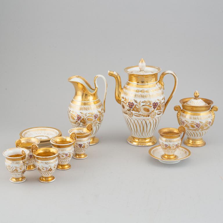 A 9 pcs Empire porcelain coffee service from the 1830s/1840s, northern Europe.