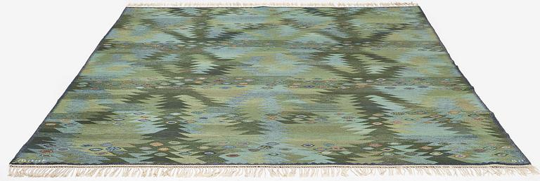 Barbro Nilsson, a 'Tånga blå',  tapestry weave carpet, c. 345 x 277 cm, signed AB MMF BN.