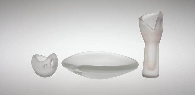 Timo Sarpaneva, GLASSKULPTURER, 3 ST.