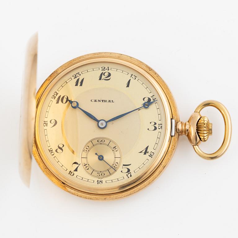 Central, pocket watch, hunter, 50 mm.