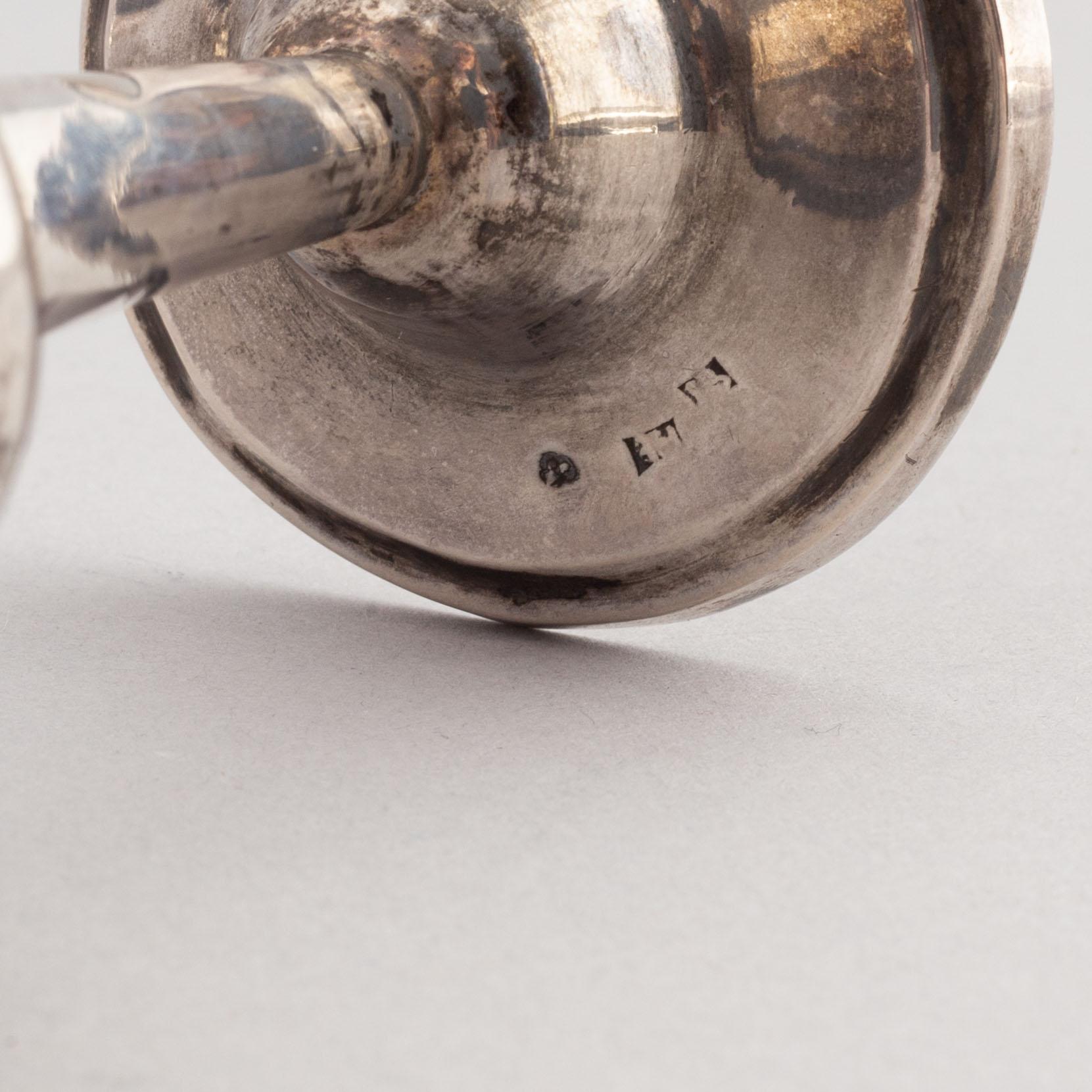 Four Swedish Silver Brandy Cups, first half of the 19th Century.