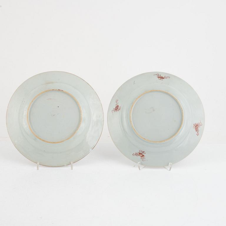 Tallrikar, 6 st, porslin, Kina, qingdynastin, 1700-tal,