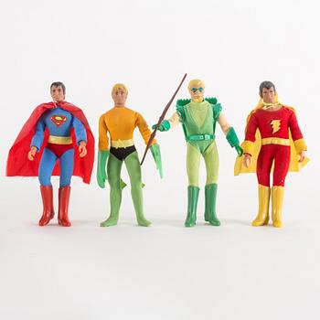 WORLDS GREATEST SUPER HEROES, 8 stycken actionfigurer, DC comics, Mego, 1970-tal.