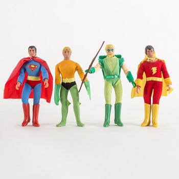 WORLDS GREATEST SUPER HEROES, 8 stycken actionfigurer, DC comics, Mego, 1970-tal.