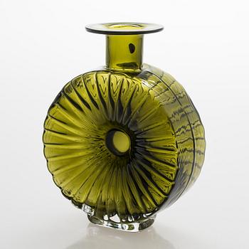 Helena Tynell, flaska/vas, glas, "Aurinkopullo" (Solflaskan), Riihimäen Lasi, 1960/70-tal.