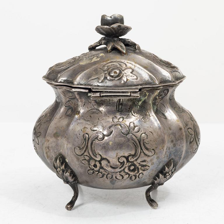 Sven Carlsson, Sugar box, silver, Rococo style, 1972.