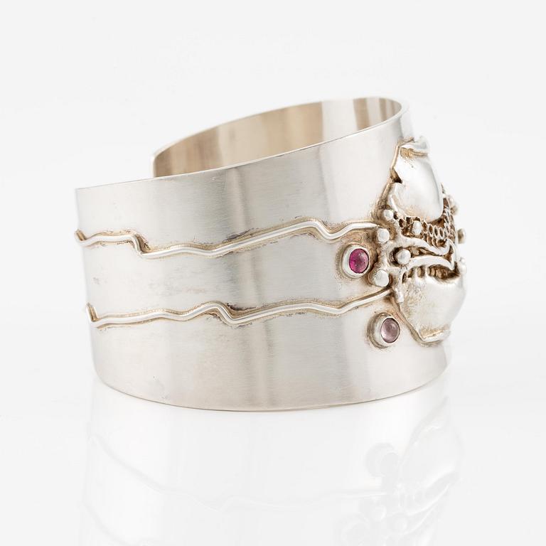 Lars Arby, a bangle, silver with tourmalines, Gothenburg 1971.