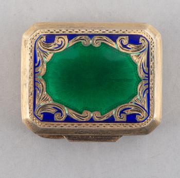 A silver gilt and enamel box, Swedish import mark.