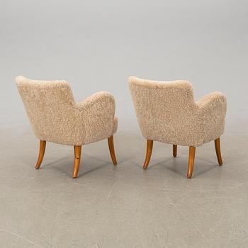 Armchairs, a pair by Asko, Finland, 1940s/50s.