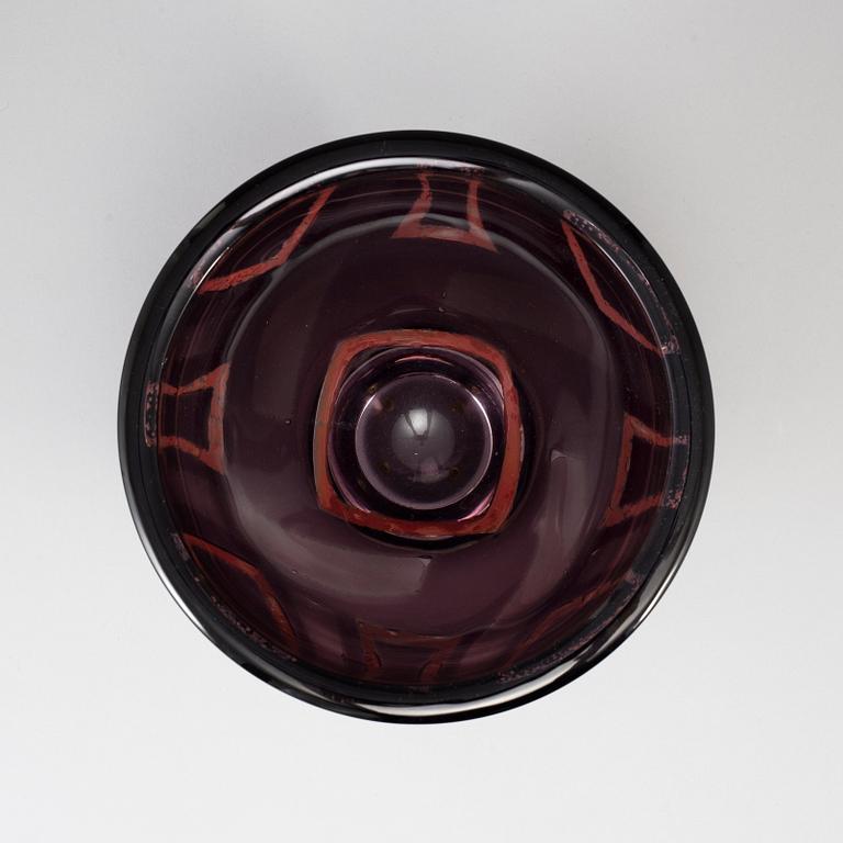 JAN JOHANSSON, a glass bowl, Orrefors, Sweden 1989.