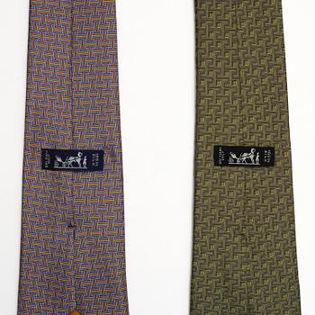Hermès, two silk ties.