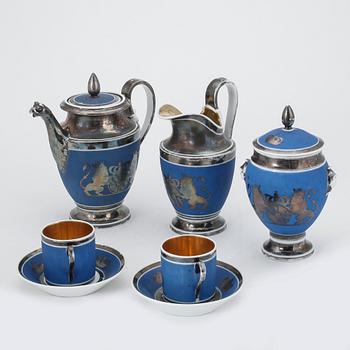 TETE-A-TETE, 5 delar, porslin, Frankrike, 1800-tal.