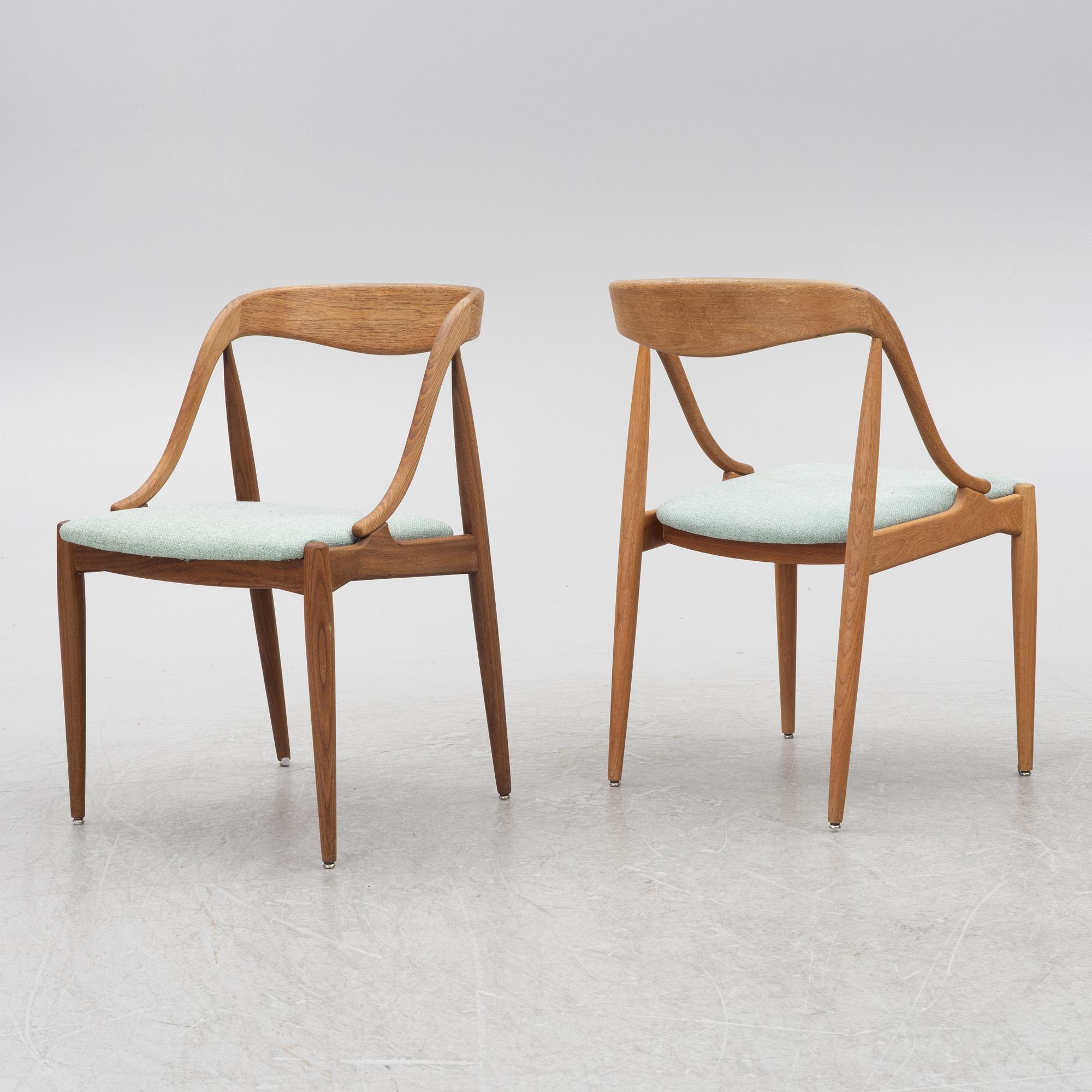Johannes Andersen, five chairs, Uldum Möbelfabrik, Denmark, 1960s.