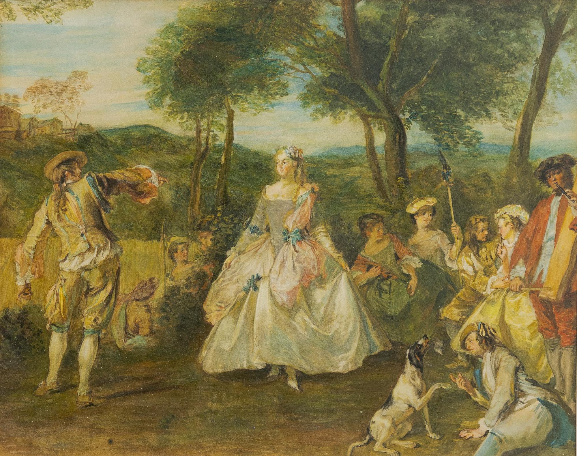 Nicolas Lancret, follower of, Translation: "Gallant party".