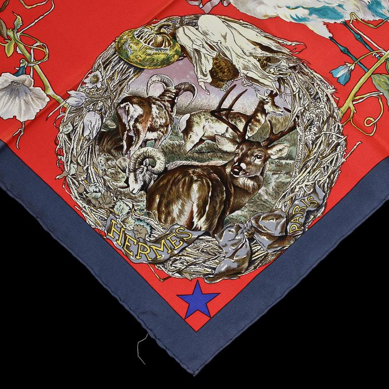 SCARF, siden, "Faune et Flore du texas", design Kermit Oliver, Hermes.