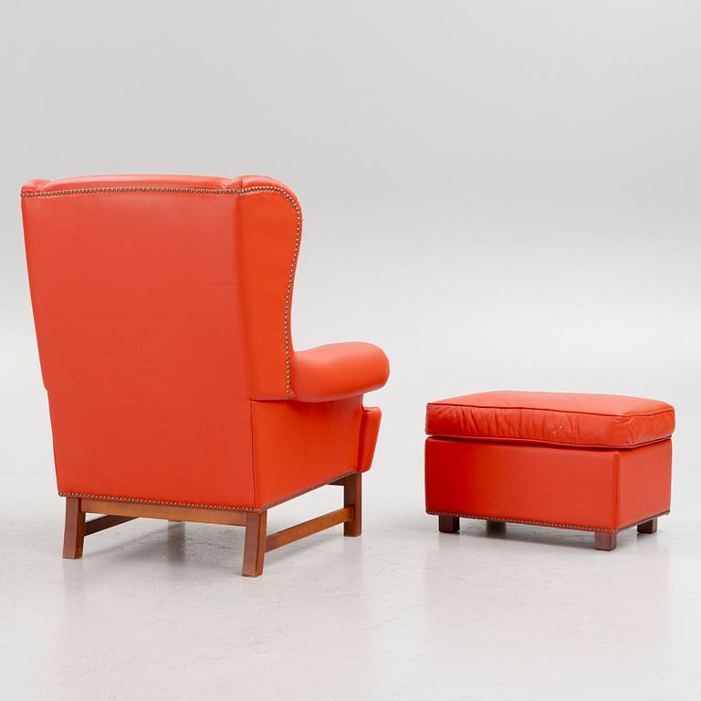 Ragnar Helsén, a model "3543"/"Oxford" armchair with ottoman, Stjernsmöbler/Firma Svenskt Tenn, Sweden.