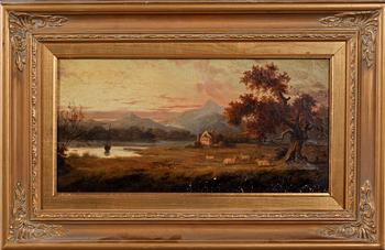 OKÄND KONSTNÄR, olja på duk, otydligt signerad, 1800-tal.