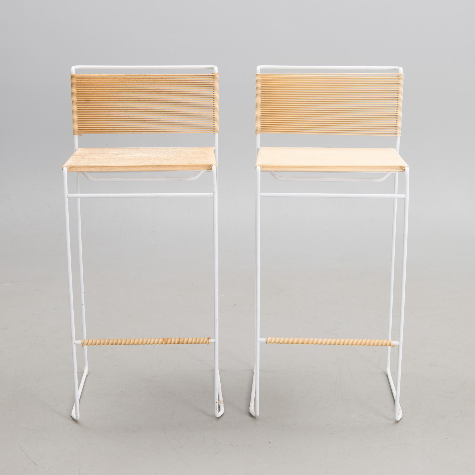 BARSTOLAR, ETT PAR, märkta Fly Line Carre (VI) – Italy, formigivna av Giandomenico Belotti, 1970-tal.