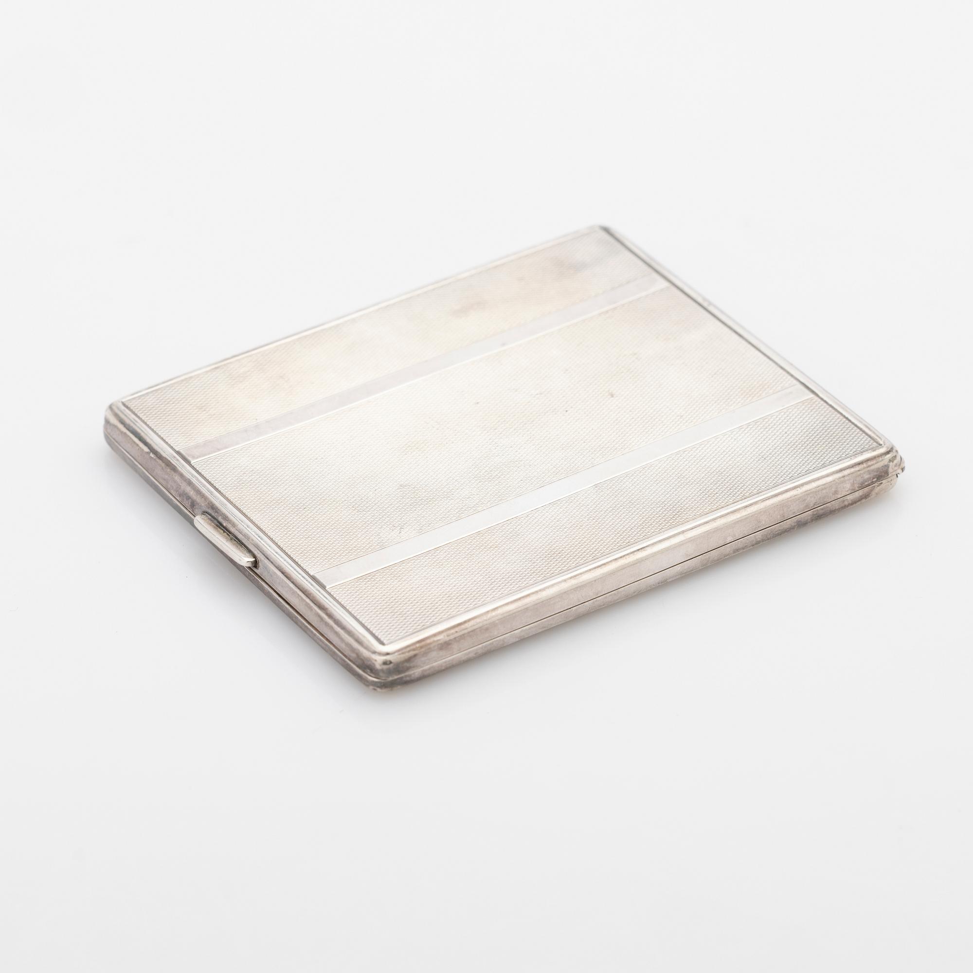 Cigarette case, silver, GAB, Stockholm, 1939.